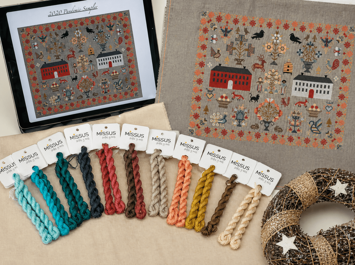 2020 Pandemic Sampler Silk Thread Pack – 20 Hand-Dyed Mini Skeins - Image 3