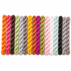 Meditation Garden Silk Thread Pack – 21 Hand-Dyed Mini Skeins