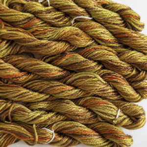 Fall – Hand-Dyed mulberry Silk Thread, 11 Yards
