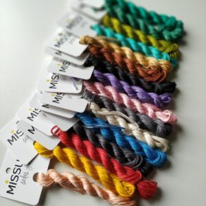 Emerald City Silk Thread Pack – 16 Hand-Dyed Mini Skeins