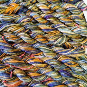 Midnight – Hand-Dyed mulberry Silk Thread, 11 Yards
