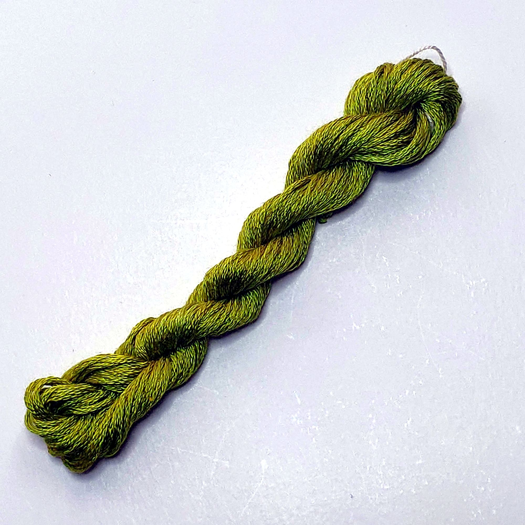033. Olive MINI - Solid 100% mulberry Silk Thread - Image 4