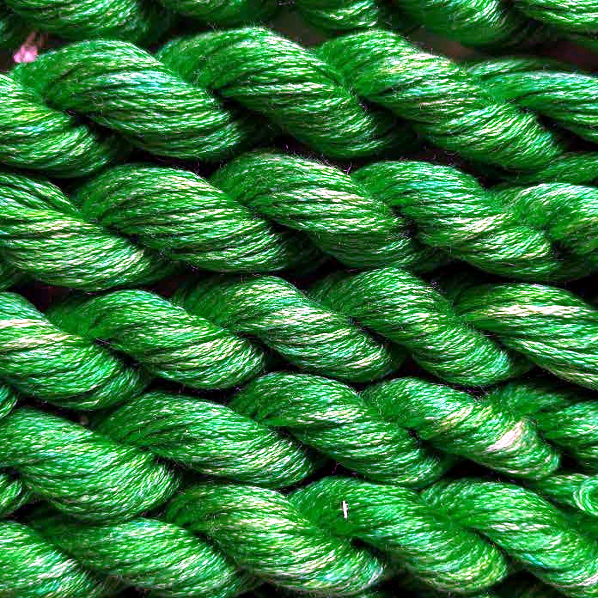 039. Bright Green MINI - Solid 100% mulberry Silk Thread - Image 4