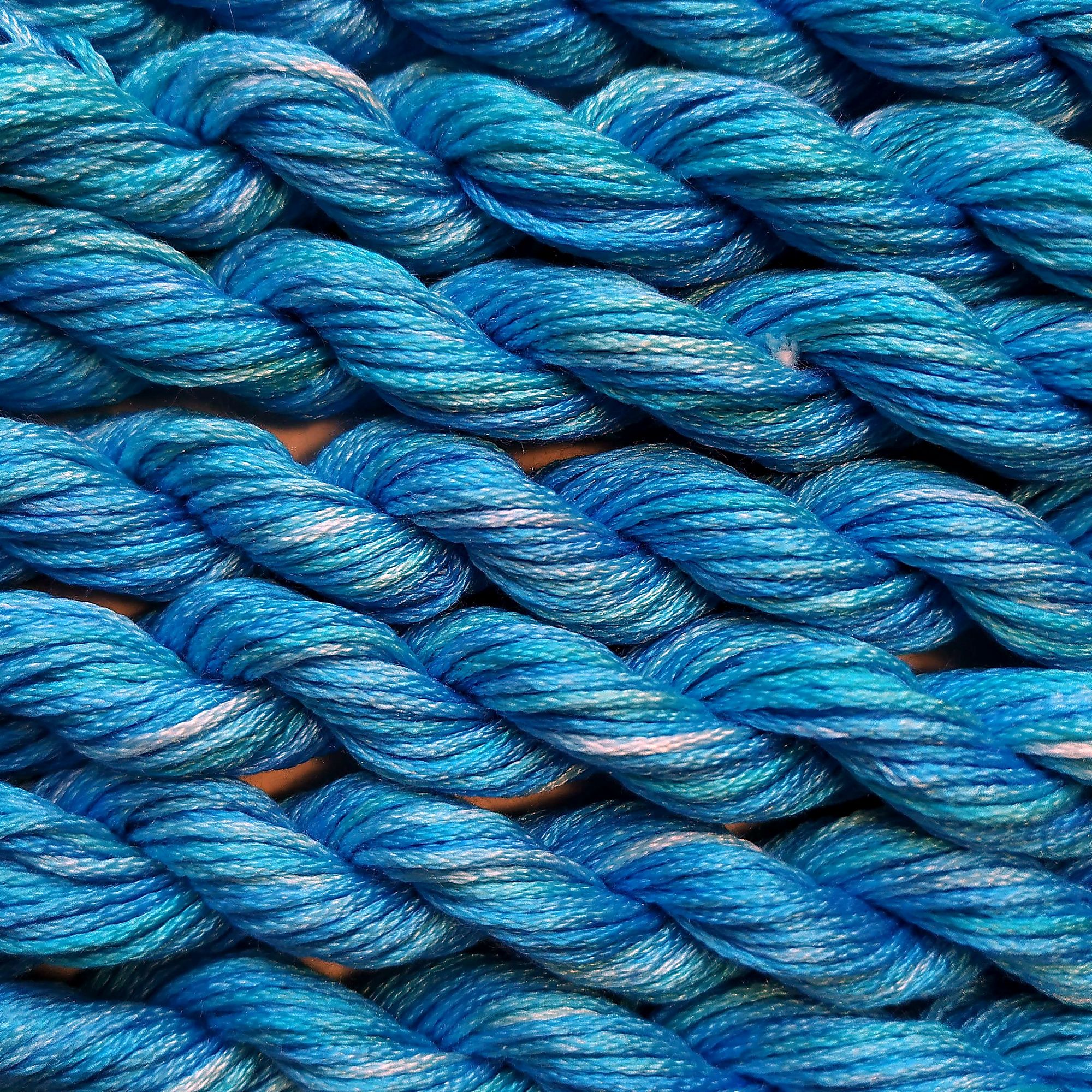 044. Blue MINI - Solid 100% mulberry Silk Thread - Image 5