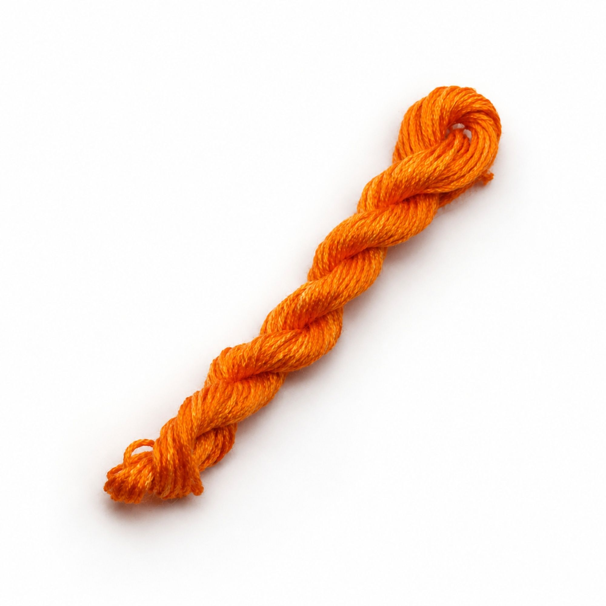 052. Electric Orange MINI - Solid 100% mulberry Silk Thread - Image 2