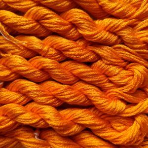 052. Electric Orange MINI - Solid 100% mulberry Silk Thread