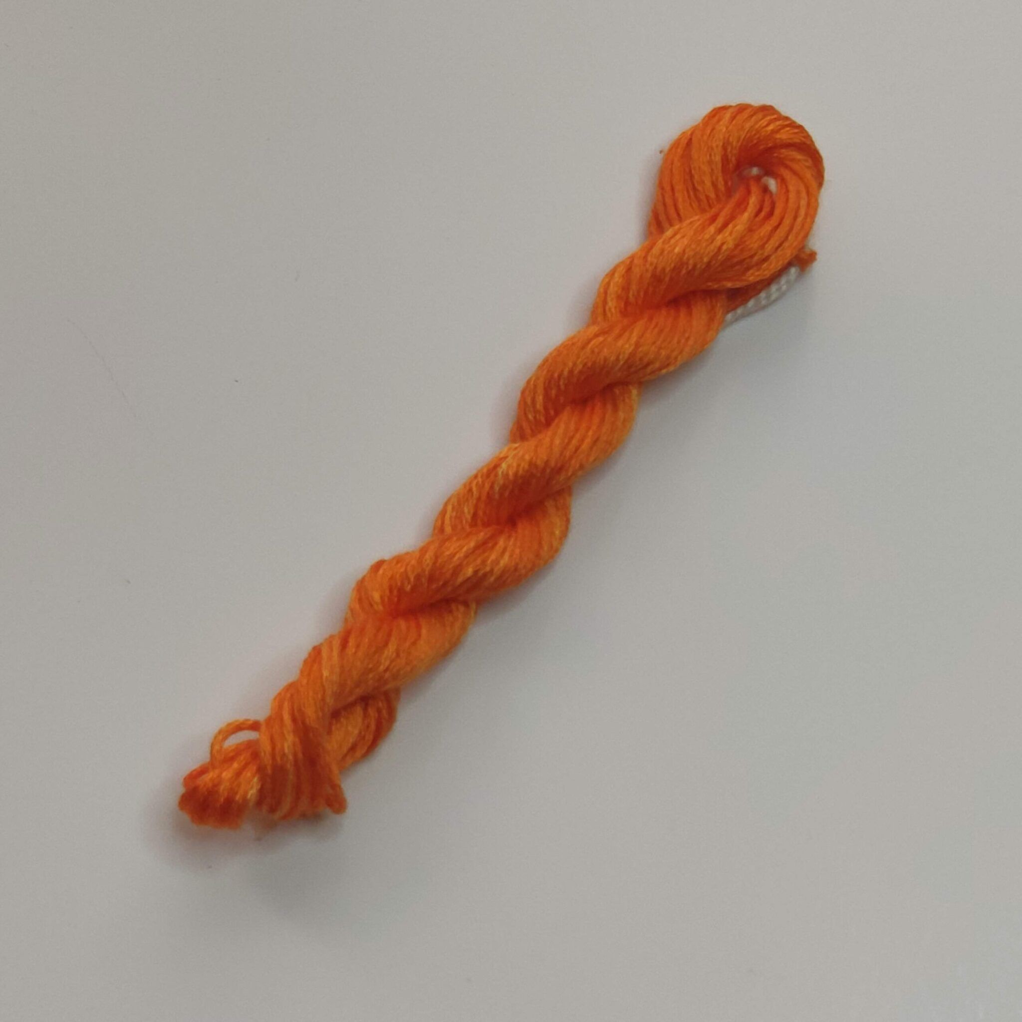 052. Electric Orange MINI - Solid 100% mulberry Silk Thread - Image 3