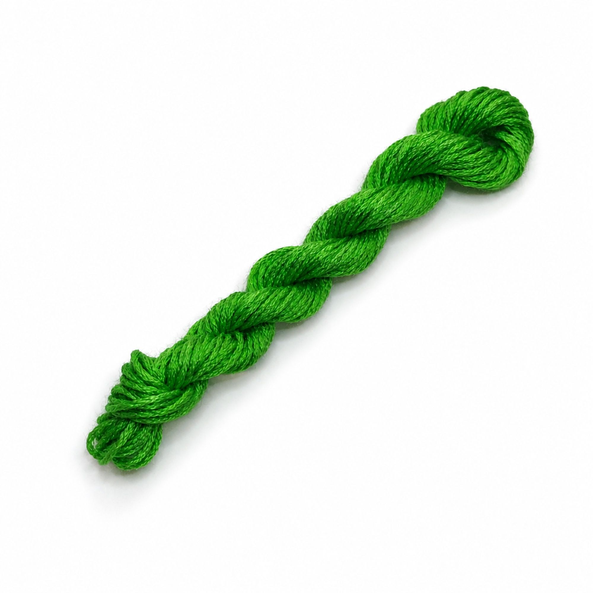 055. Electric Green MINI - Solid 100% mulberry Silk Thread - Image 3