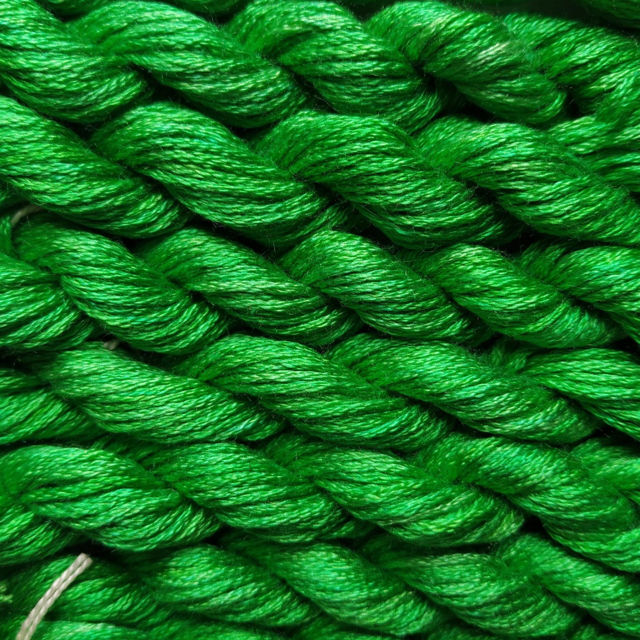 055. Electric Green MINI - Solid 100% mulberry Silk Thread - Image 4