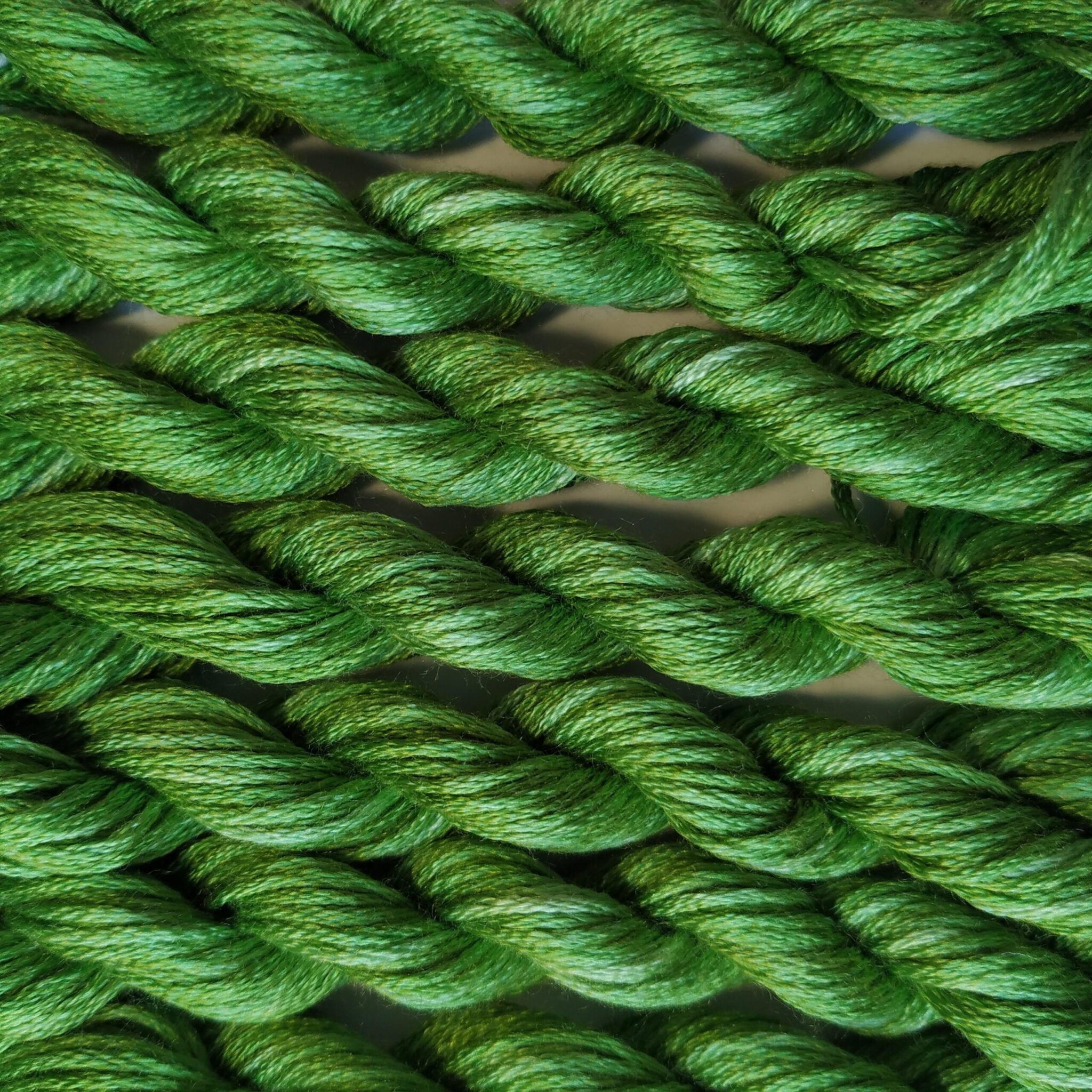 057. Grass Green MINI - Solid 100% mulberry Silk Thread - Image 4