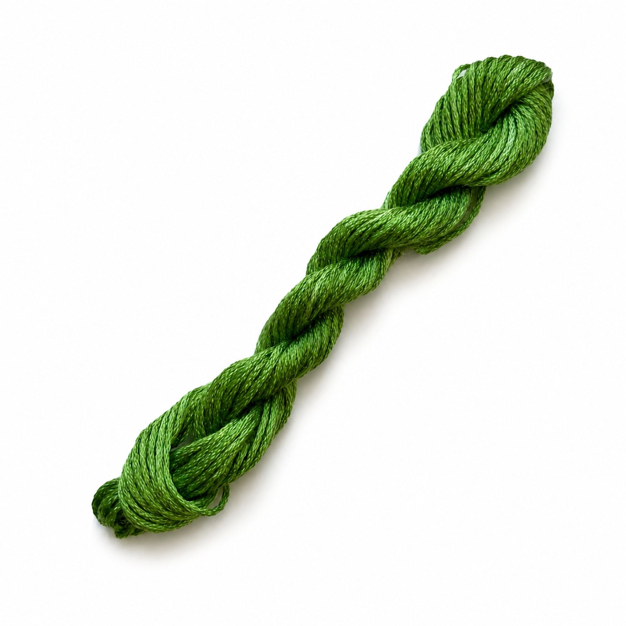 057. Grass Green MINI - Solid 100% mulberry Silk Thread - Image 2
