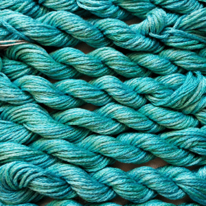 Aqua – Hand-Dyed mulberry Silk Thread, 11 Yards