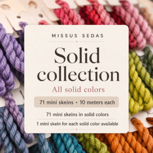 Missus Sedas Solid Mini Collection – 71 Silk Mini Skeins – Hand-Dyed mulberry Silk Thread