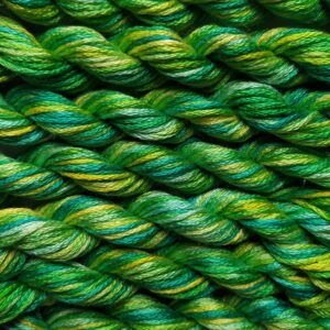Mojito – Hand-Dyed mulberry Silk Thread, 11 Yards