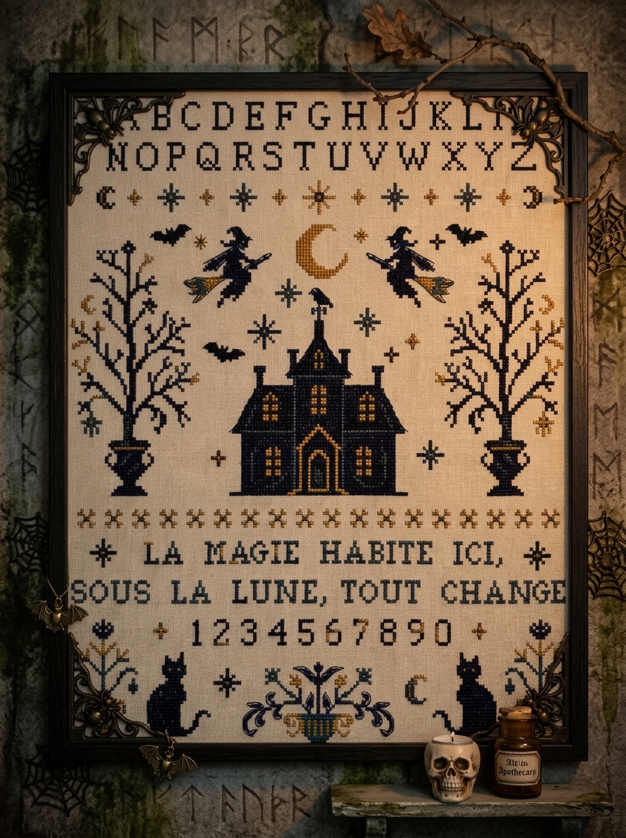 “Magie Nocturne” – Gothic French Folk Sampler PDF Pattern - Image 11