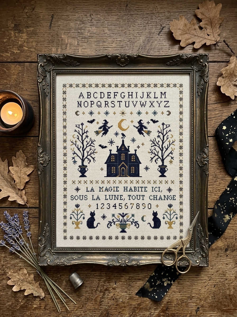 “Magie Nocturne” – Gothic French Folk Sampler PDF Pattern - Image 12